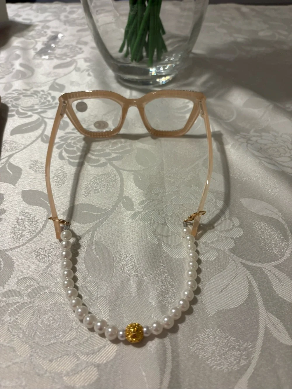 Diamond Studded Glasses +2.50 Case & Neck Hanger New